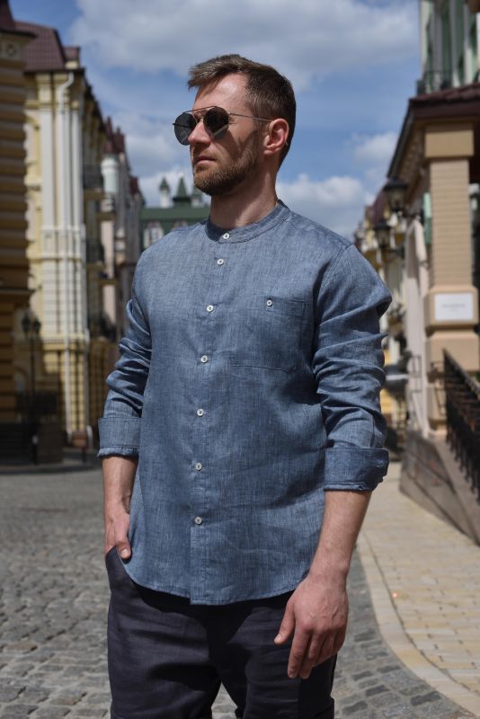 Сорочка з коміром-стійкою